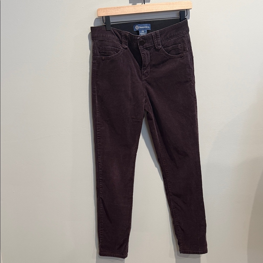 Democracy Dark Plum Corduroy Pant Petite